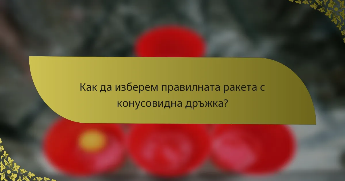 Как да изберем правилната ракета с конусовидна дръжка?