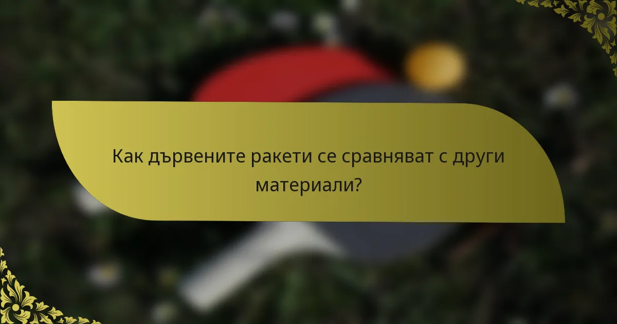 Как дървените ракети се сравняват с други материали?