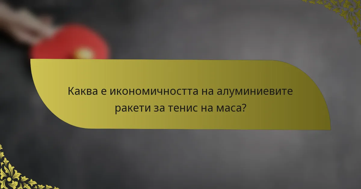 Каква е икономичността на алуминиевите ракети за тенис на маса?