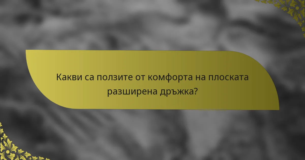 Какви са ползите от комфорта на плоската разширена дръжка?
