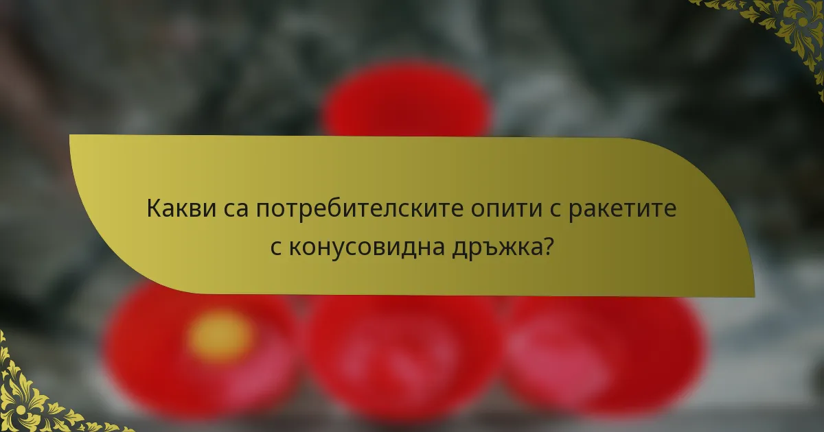 Какви са потребителските опити с ракетите с конусовидна дръжка?