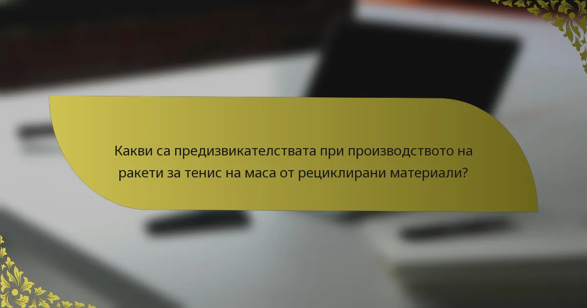 Какви са предизвикателствата при производството на ракети за тенис на маса от рециклирани материали?