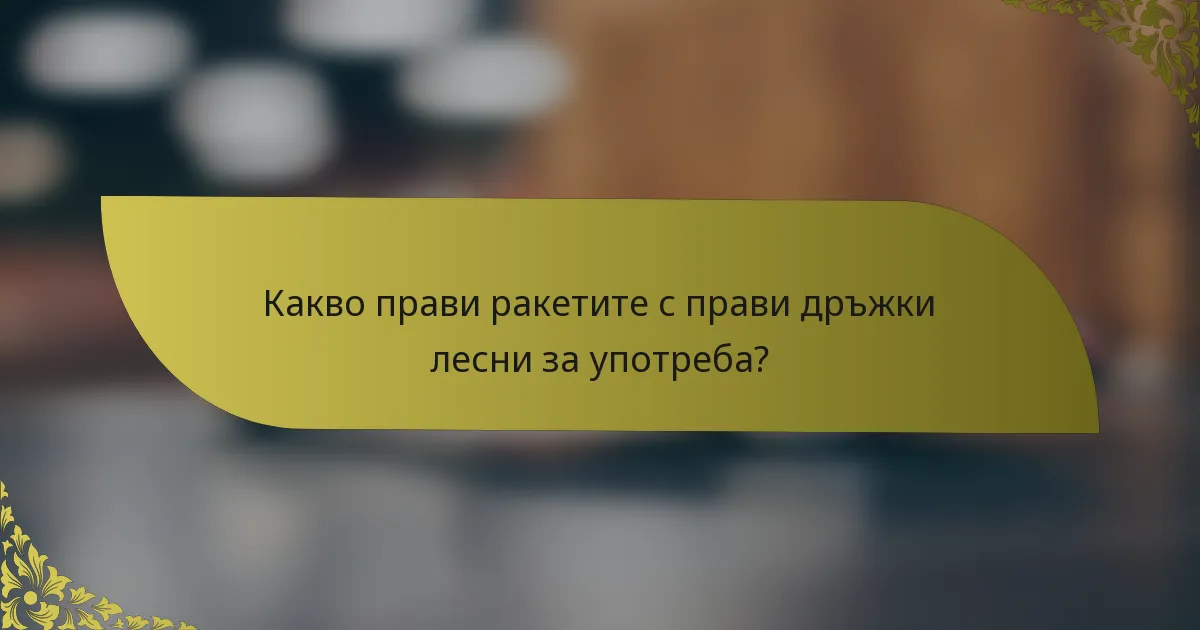 Какво прави ракетите с прави дръжки лесни за употреба?